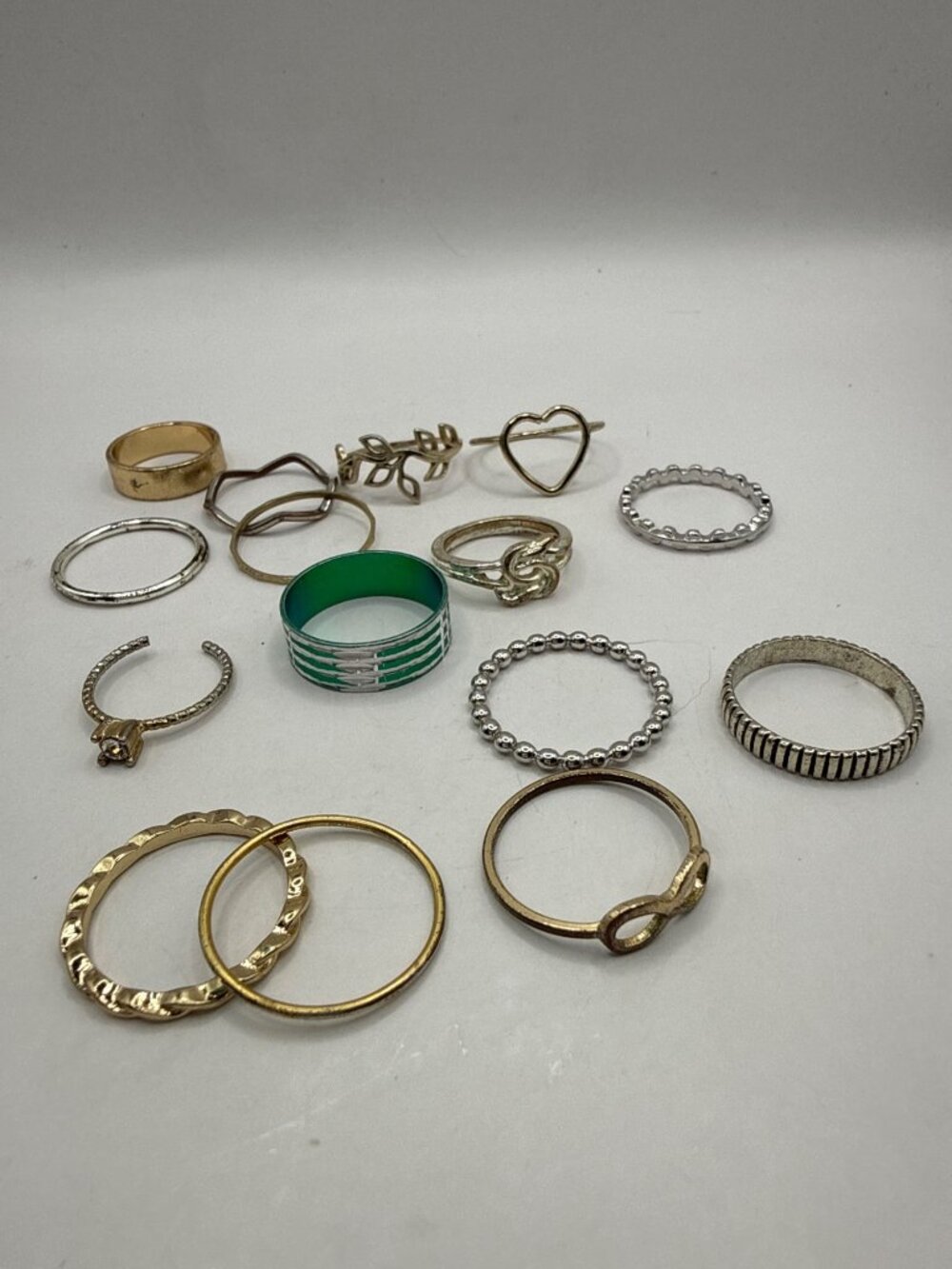 Vintage Stacking Rings Lot Mixed Silver Gold Enamel Boho Y2K Whimsigoth Goblinco